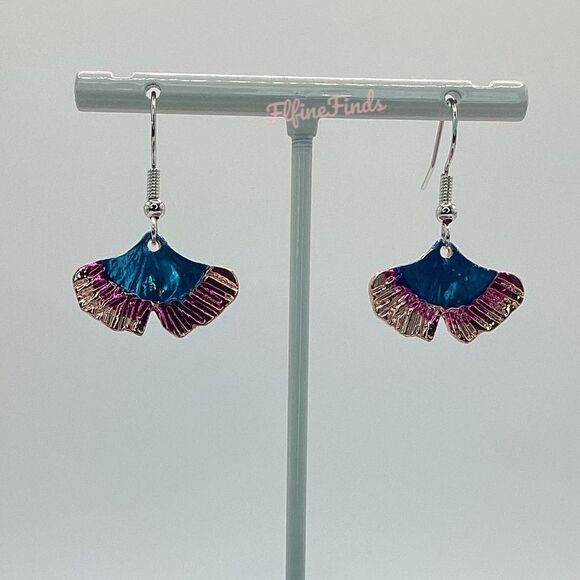 🌸Boho Ginkgo Leaf colorful Drop Earrings🌸 - Picture 9 of 13
